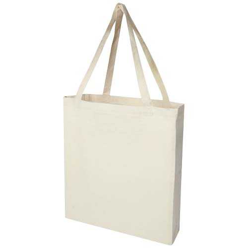 Madras 140 g/m² GRS recycled cotton gusset tote bag 12L