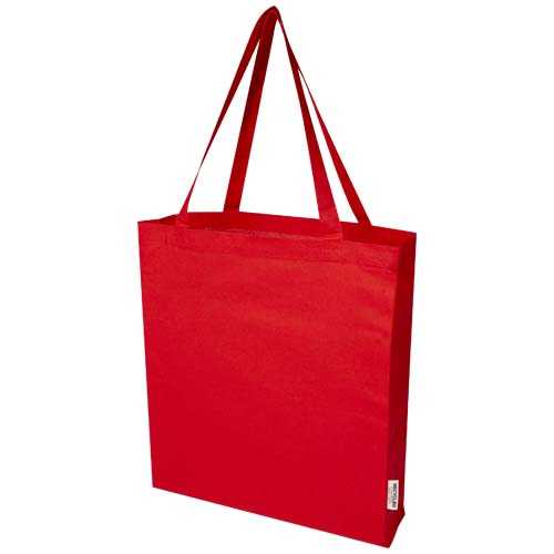 Madras 140 g/m² GRS recycled cotton gusset tote bag 12L