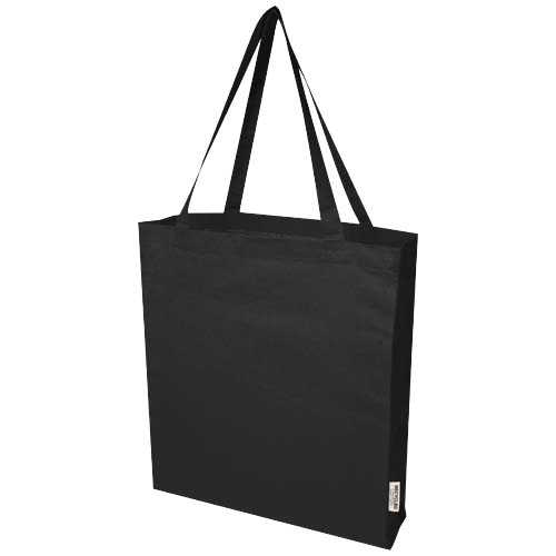 Madras 140 g/m² GRS recycled cotton gusset tote bag 12L