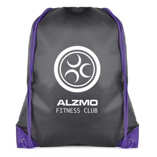 Black Coloured Trim Pegasus Drawstring Bag