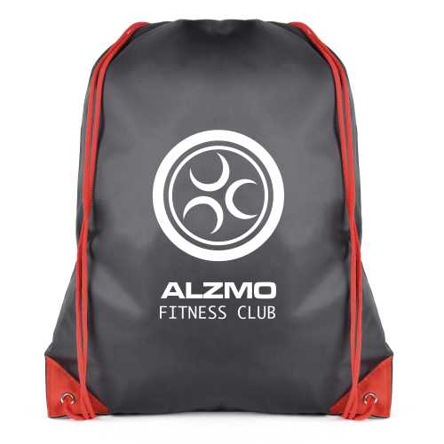Black Coloured Trim Pegasus Drawstring Bag