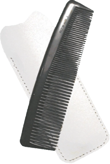 Recycled Leather Comb Case with 5" Black Comb