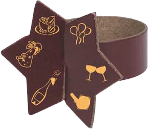 Recycled Leather Napkin Rings in 4 Shapes