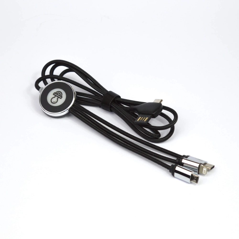 C24 3 in 1 Multi Charging Cable with LED logo