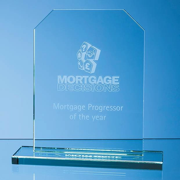 15cm x 10cm x 12mm Jade Glass Honour Award