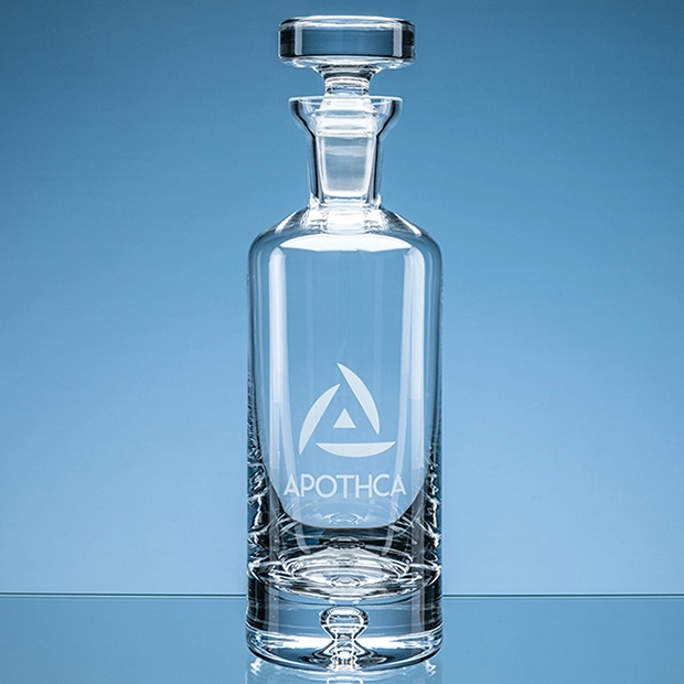 0.75ltr Handmade Bubble Base Arran Round Decanter