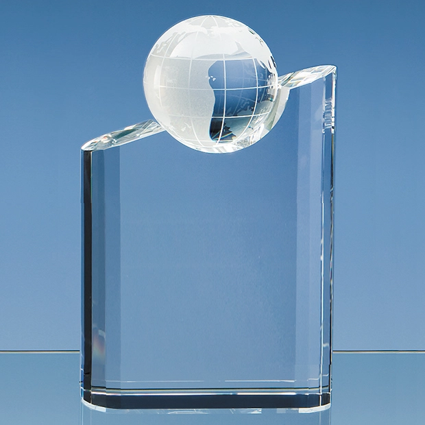18cm Optical Crystal Globe Mountain Award