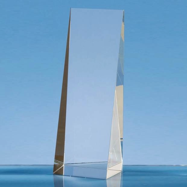 19.5cm Optical Crystal Wedge Rectangle Award