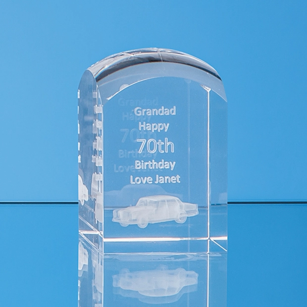 8cm x 5cm x 5cm Optical Crystal Dome Tower