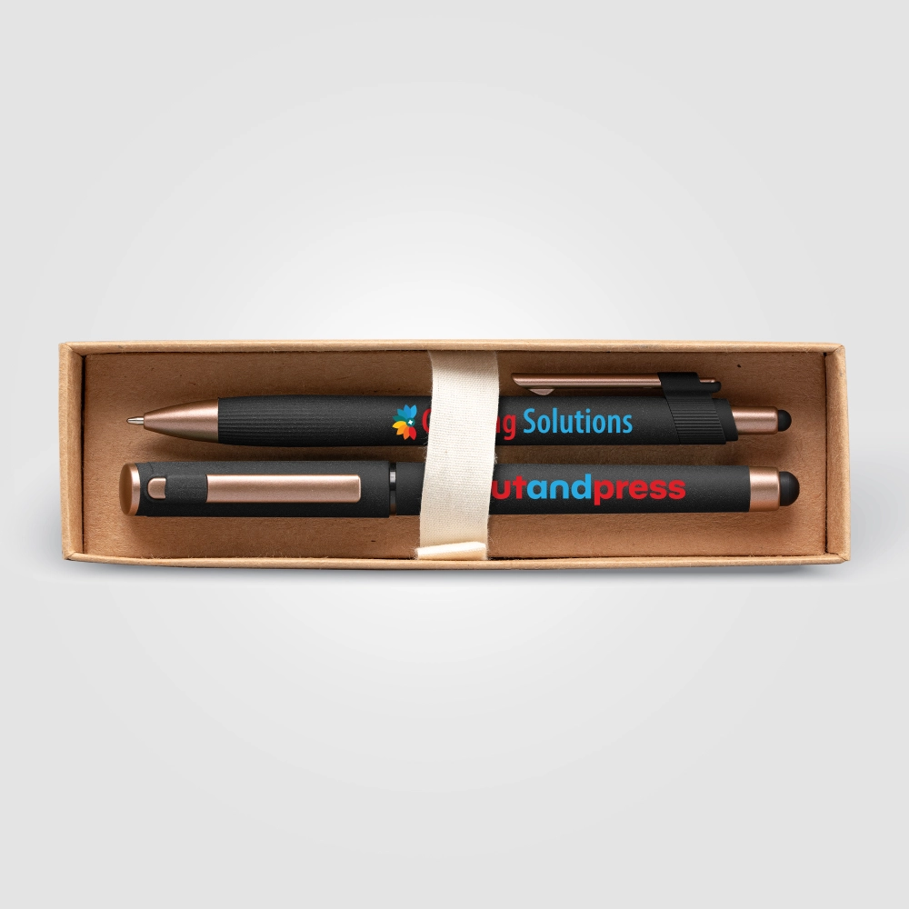 York Recycled Plastic Bronze Trim Pen Gift Set