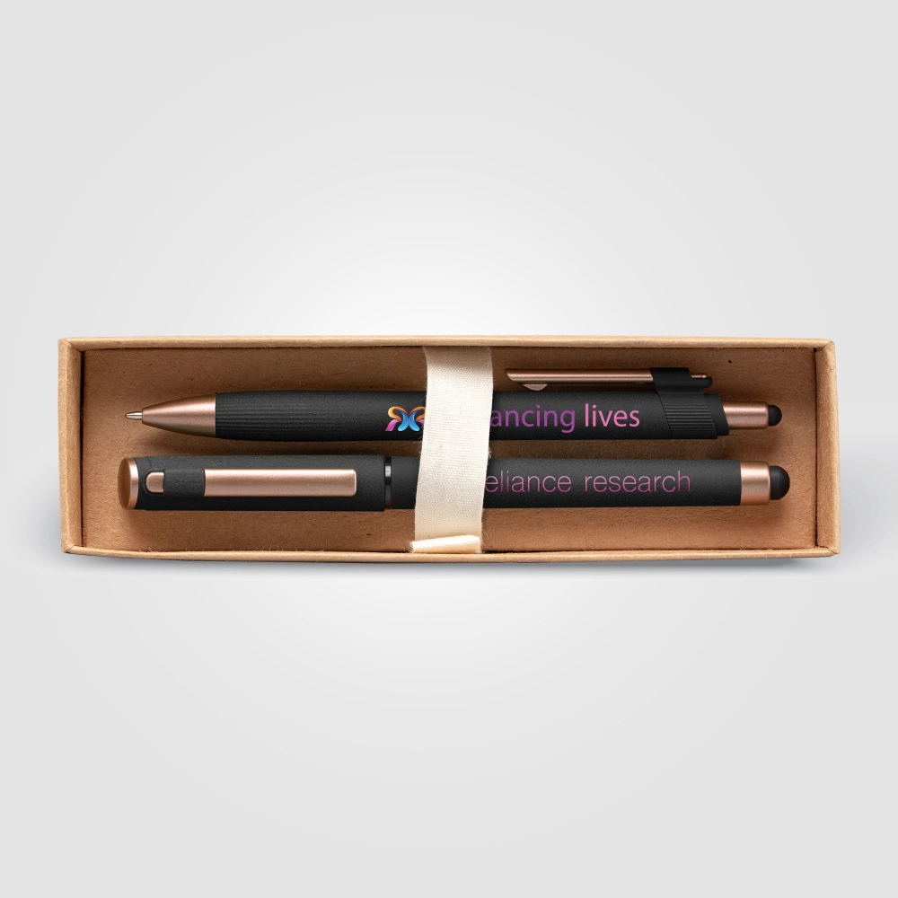 York Recycled Plastic Bronze Trim Pen Gift Set – Box Decorated