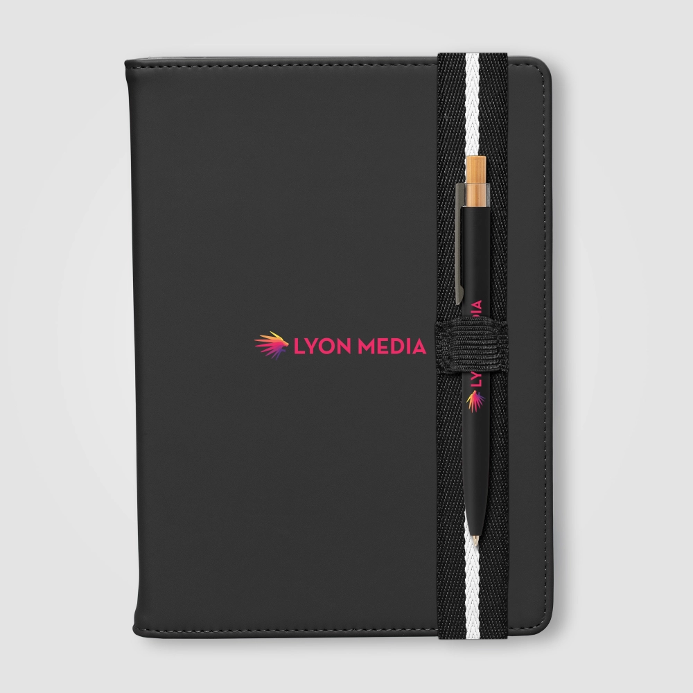 Newport Recycled Chevron Refillable Journal Pen Set - A5