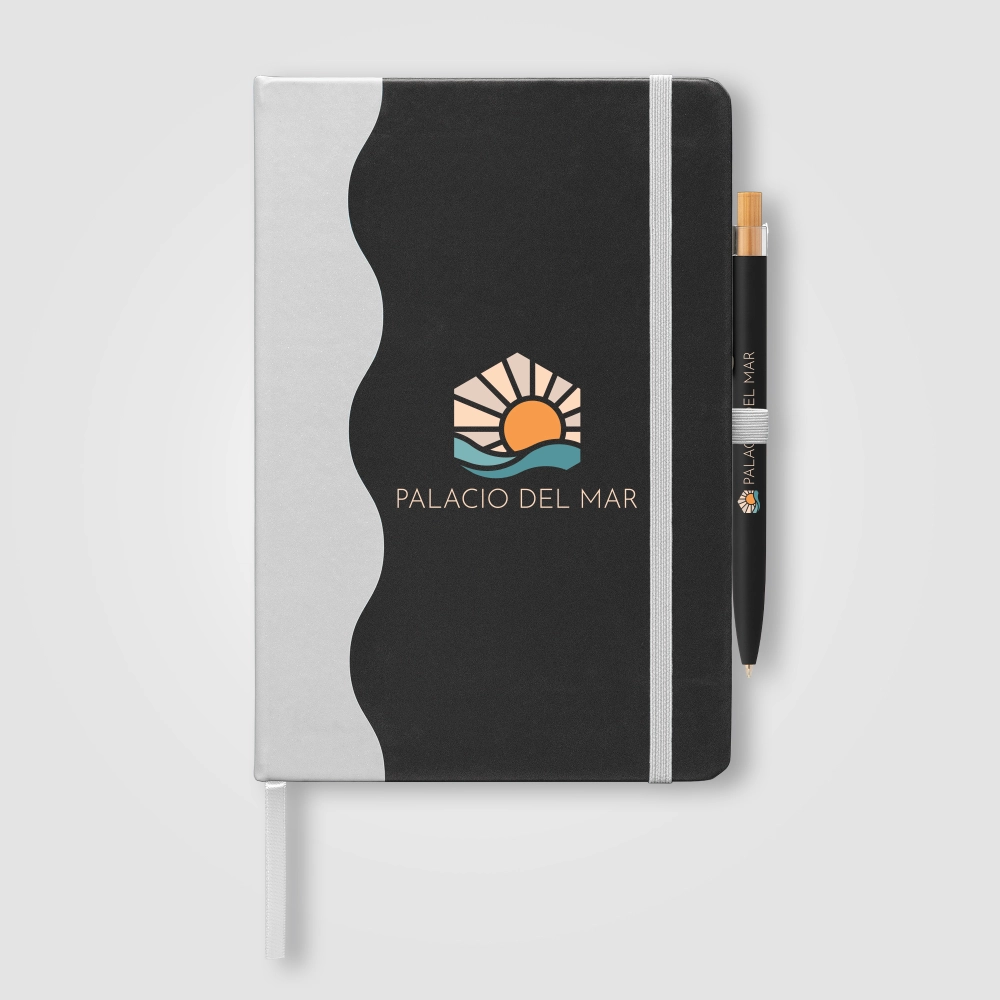 Grete Recycled Wave Pattern Journal Pen Set - A5