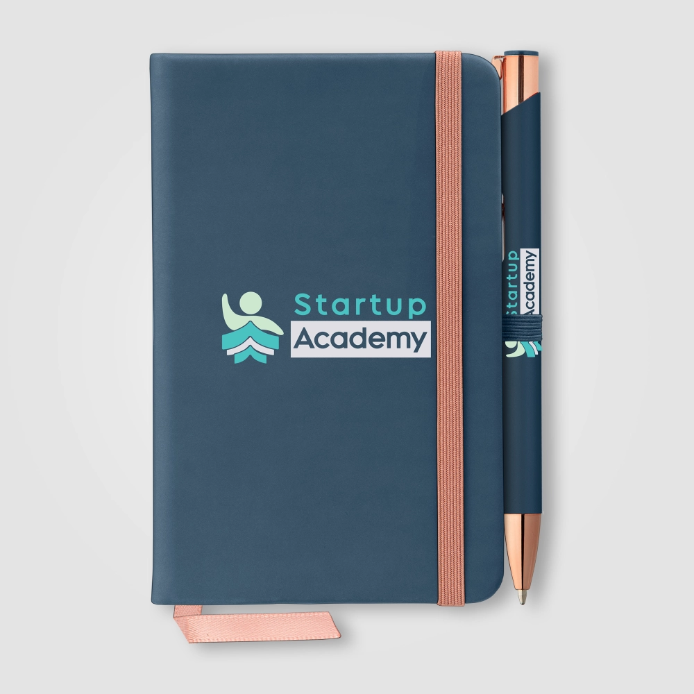 Miller Softy Rose Gold Notebook & Crosby Pen Gift set