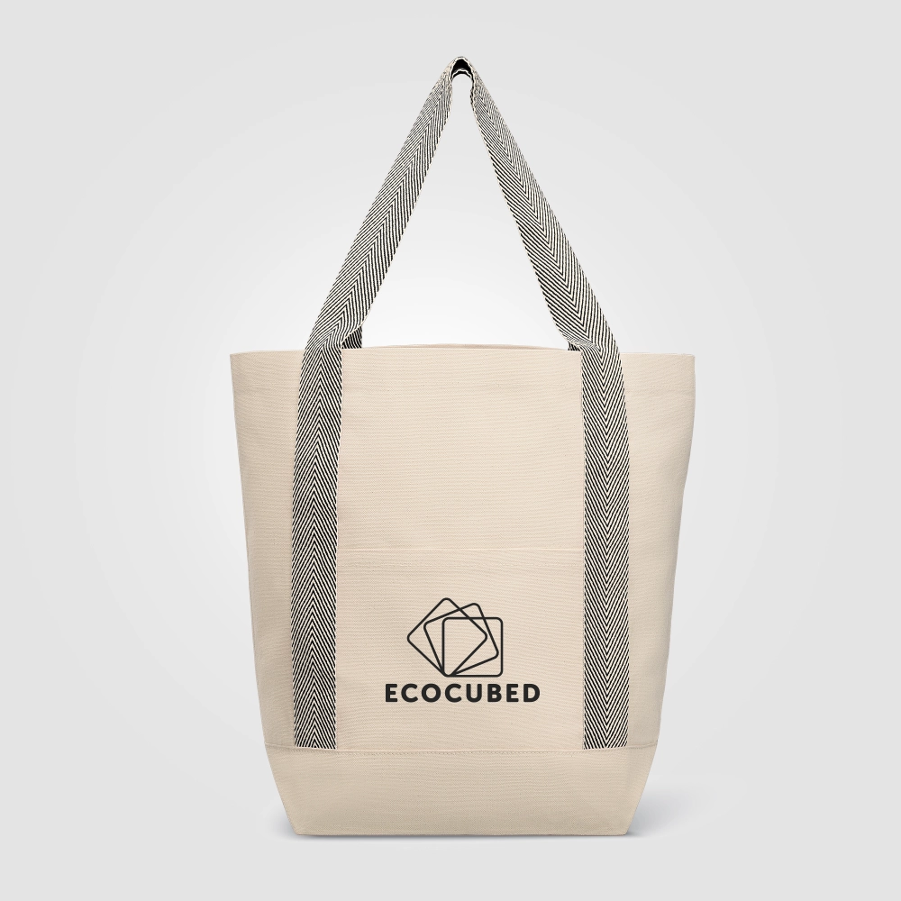 Niva 10 oz. Recycled Cotton Canvas Front Pocket Tote Bag – 12.25L