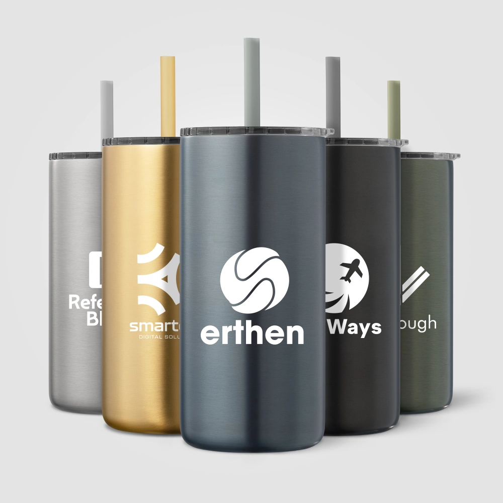 Borealis Recycled Stainless Steel Straw Tumbler - 475 ml