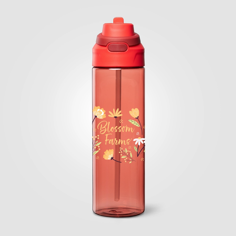 Lynk rPET Flip-Straw Single Wall Bottle - 830 ml