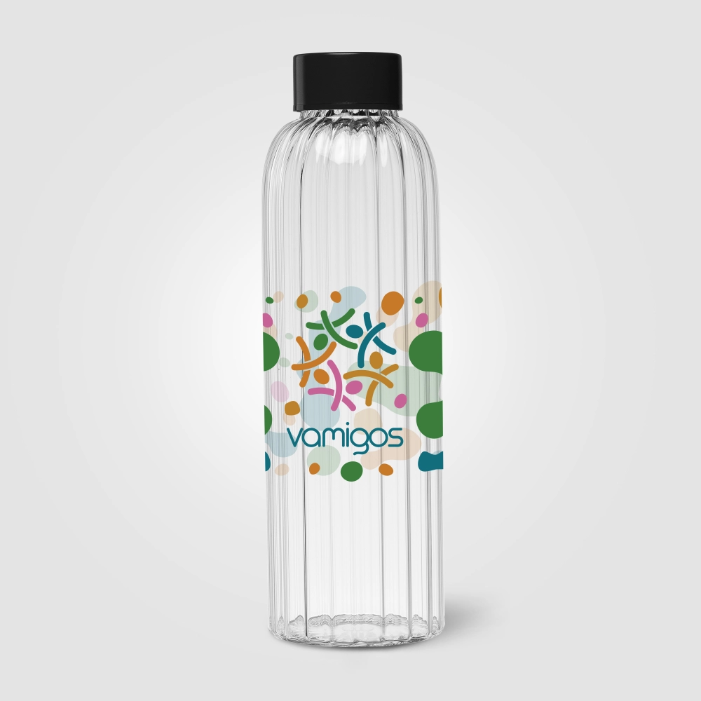 Linea Glass Ridged Colour Pop Bottle – 620ml