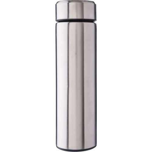 Stainless steel double walled flask with tea strainer (425ml)
