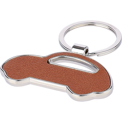 Recycled leather car keyring
