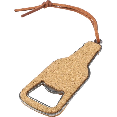 Cork bottle opener keyring