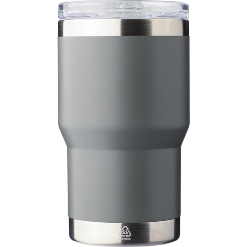 Recycled double walled travel mug with ceramic interior (350ml)