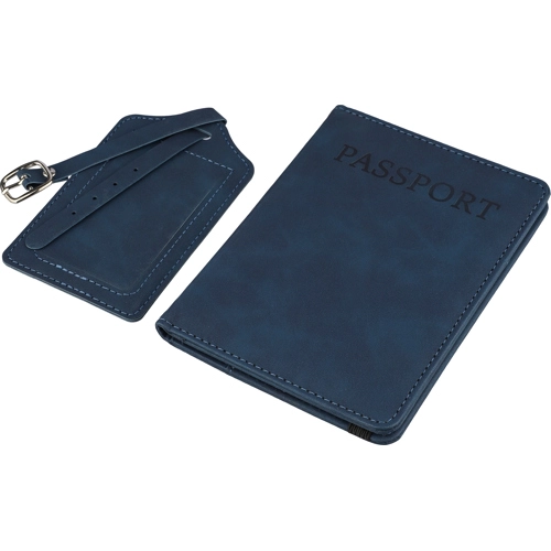 Recycled PU passport holder and luggage tag