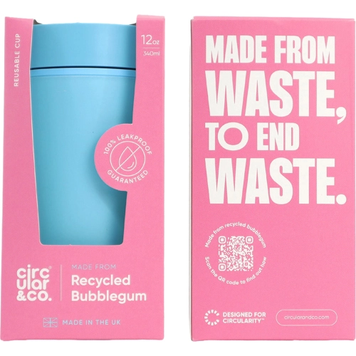 Circular&Co recycled bubblegum double walled cup (340ml)