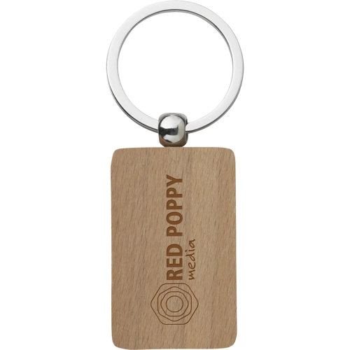 Rectangle beech keyring