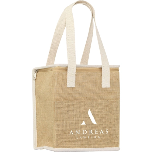 Jute and cotton cooler bag