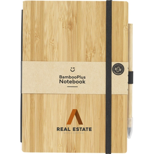 Bamboo notebook with inkless pen (approx A5)