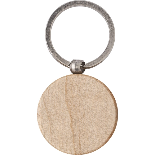 Round wooden keyring