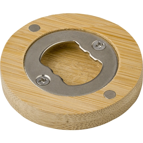 Bamboo magnet with bottle opener