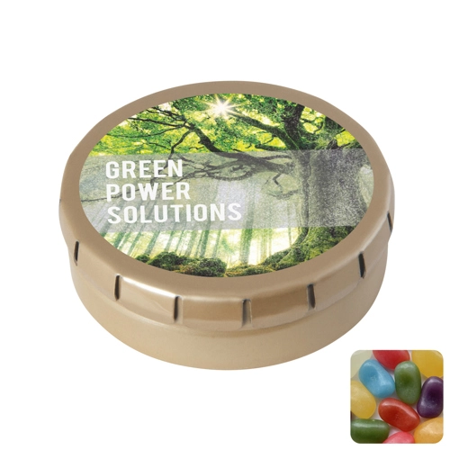 Round click tin with jelly beans