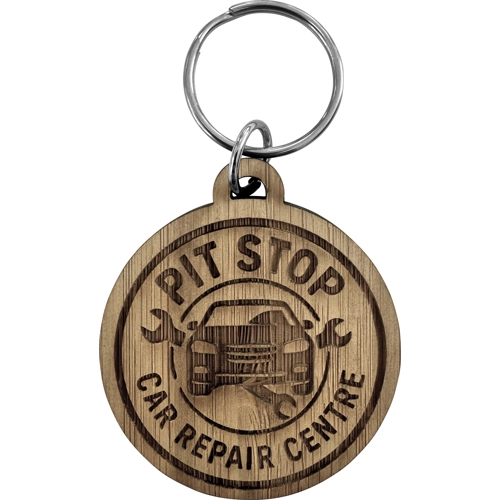 Bamboo keyring (Round)