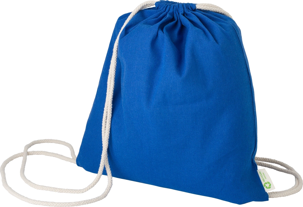 Recycled cotton drawstring bag. (120gsm/3.54oz)