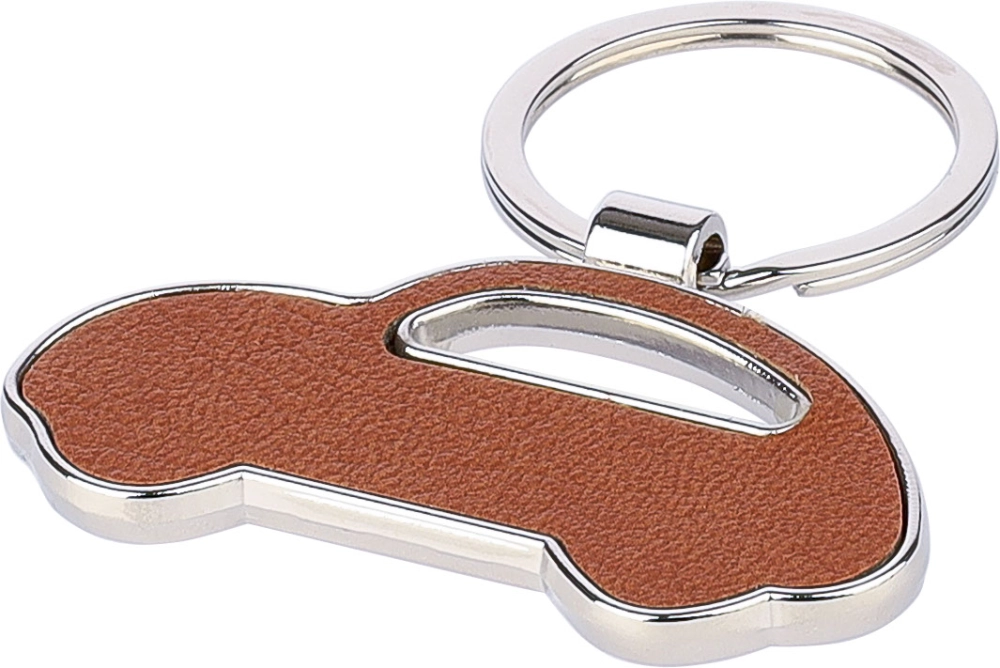 Recycled leather car keyring