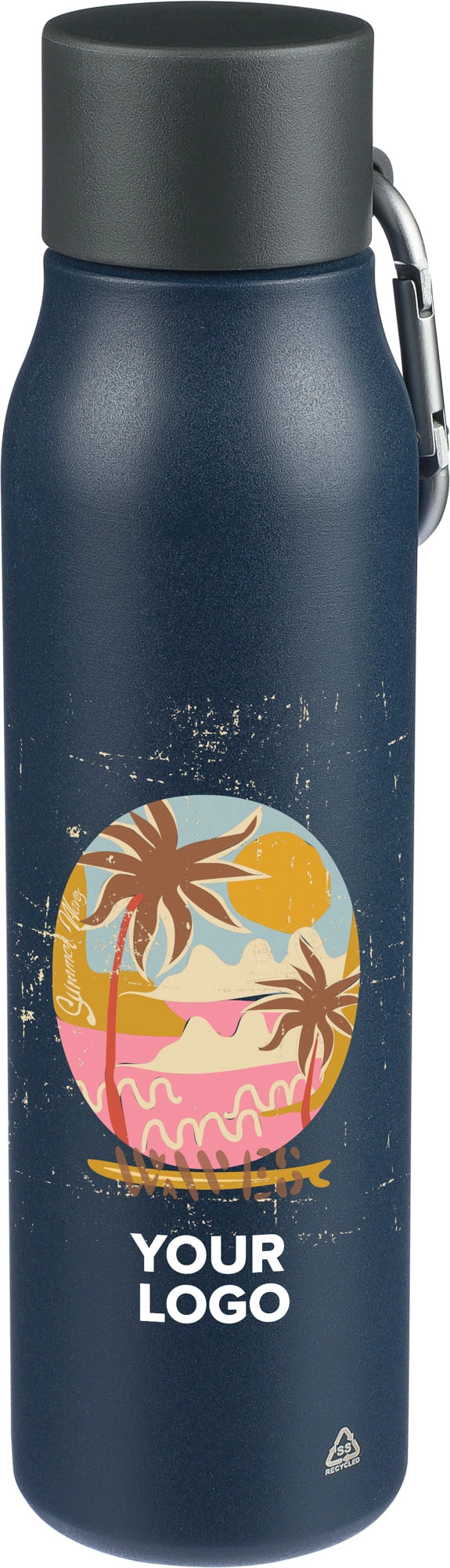 Recycled stainless steel double walled bottle (600 ml)