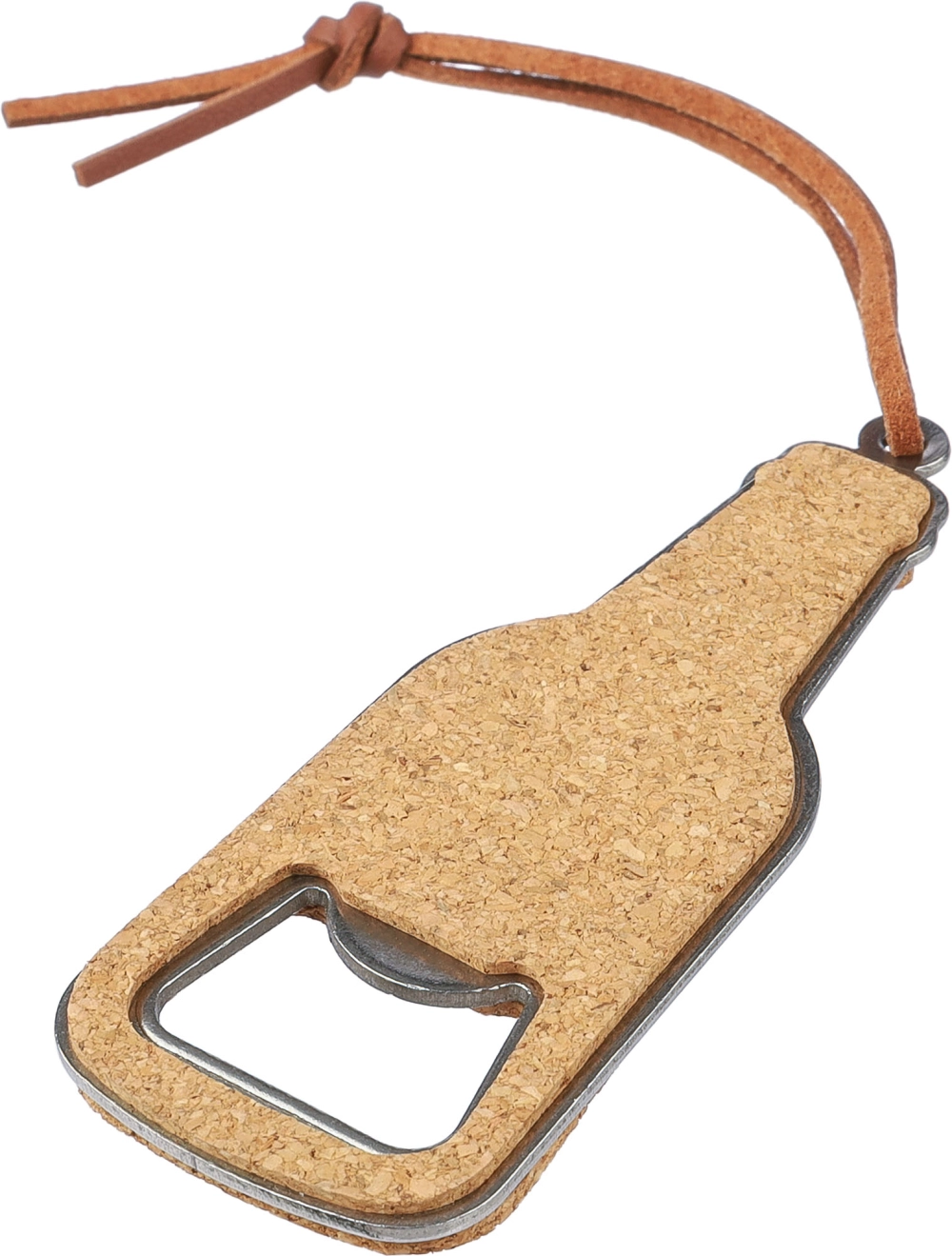 Cork bottle opener keyring