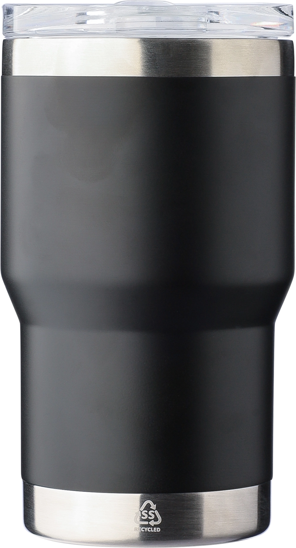 Recycled double walled travel mug with ceramic interior (350ml)