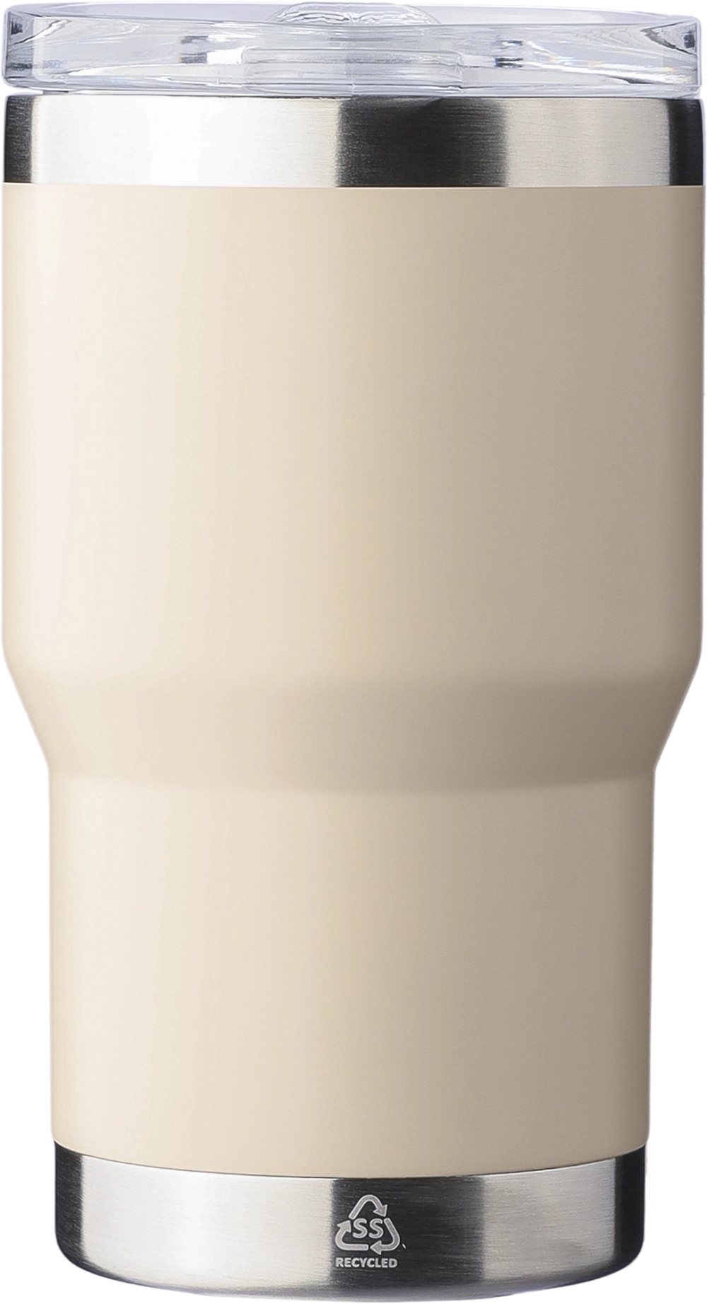 Recycled double walled travel mug with ceramic interior (350ml)