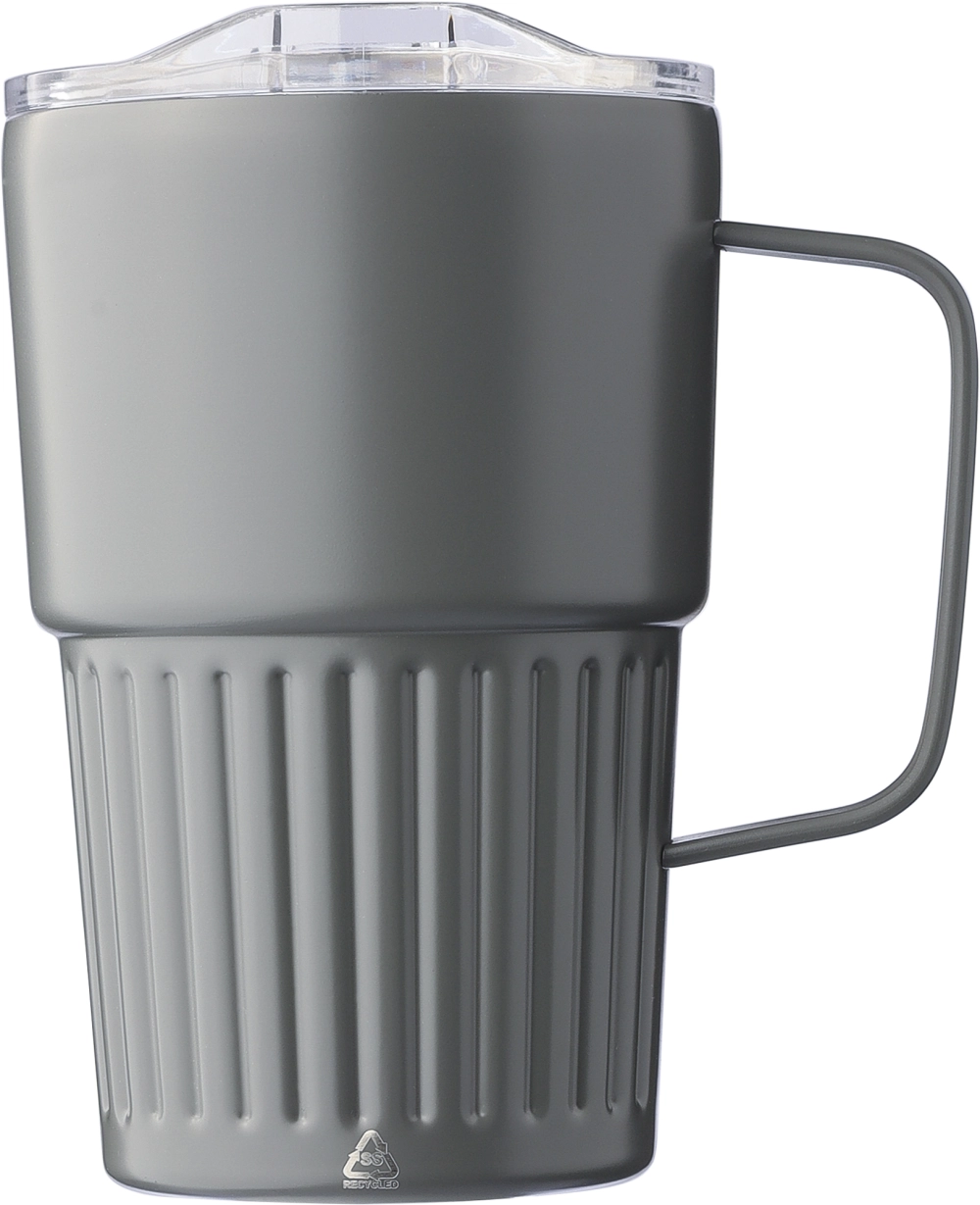 Recycled stainless steel double walled travel mug (450ml)