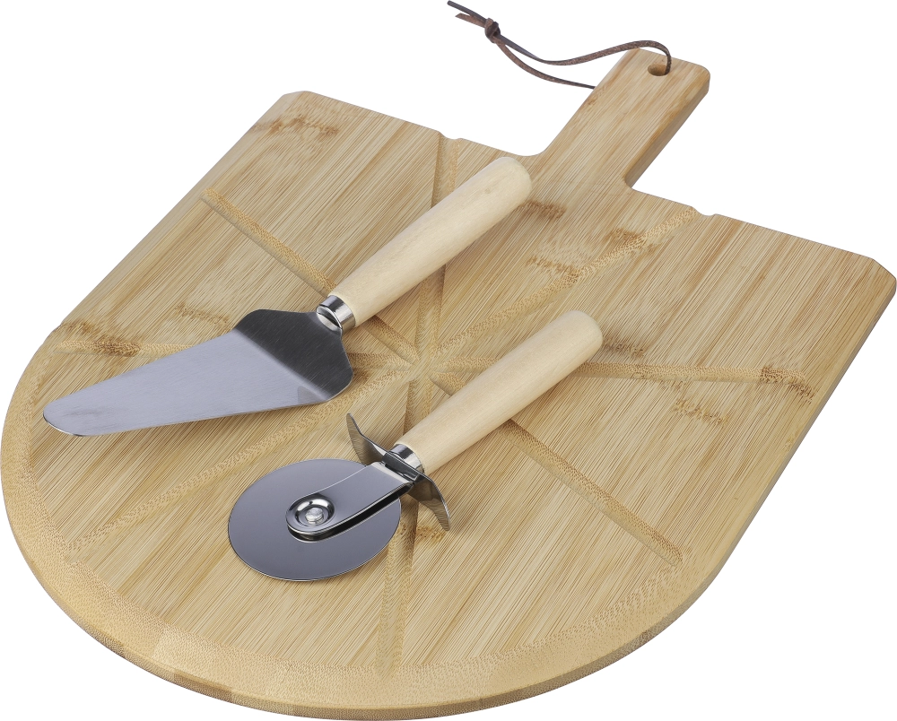 Bamboo pizza board set (3pc)