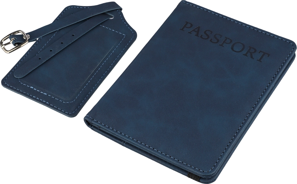 Recycled PU passport holder and luggage tag