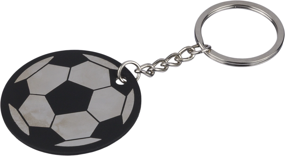 Recycled stainless steel football keyring