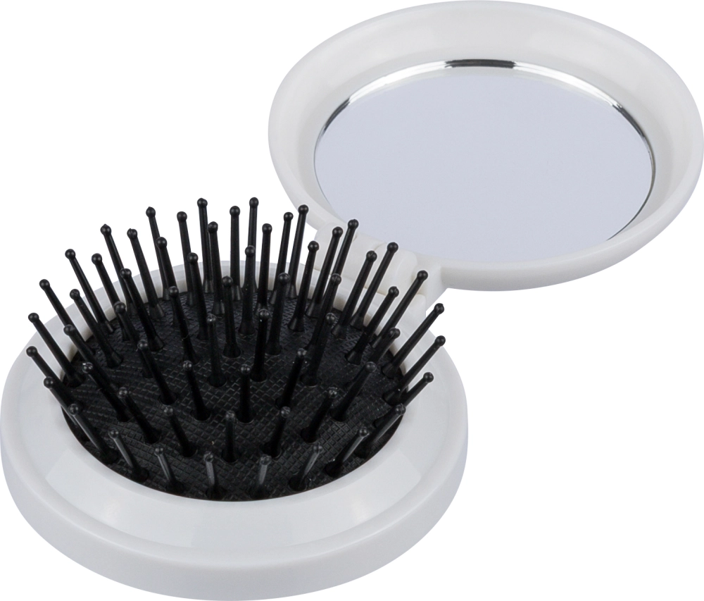 Brush and mirror in a recycled case