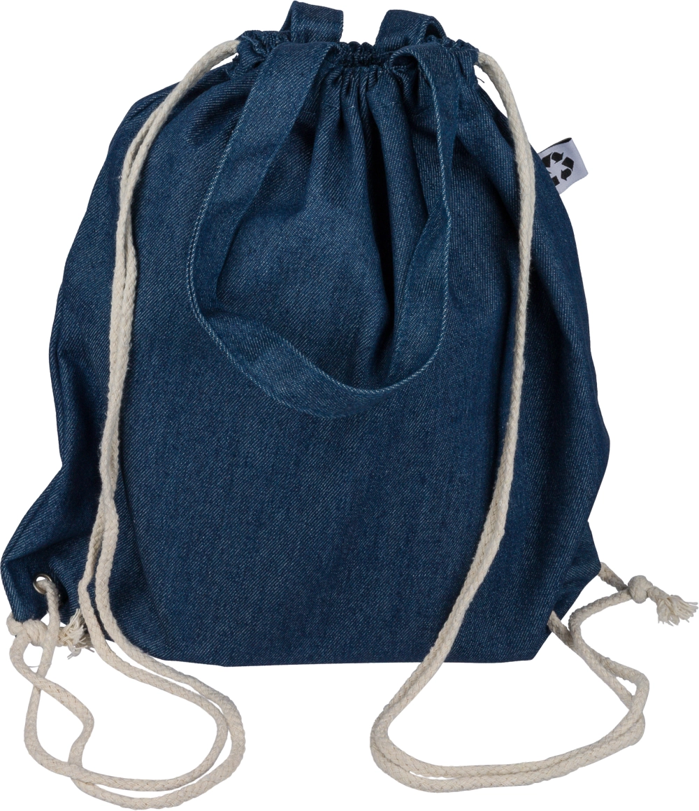 Recycled denim drawstring bag
