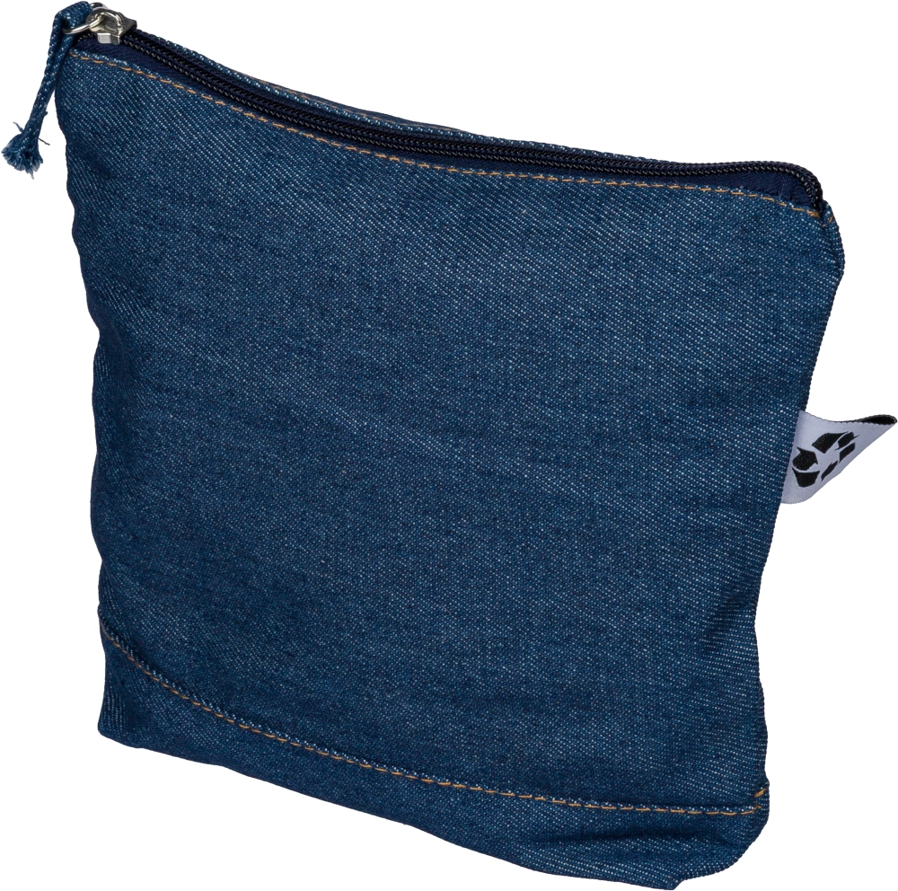 Recycled denim cosmetic bag
