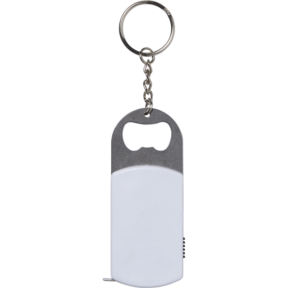 Tape measure and bottle opener keyring (1m)