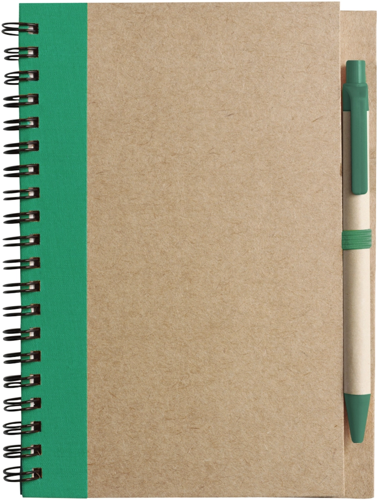 Recycled notebook with ballpen